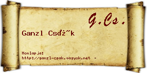 Ganzl Csák névjegykártya